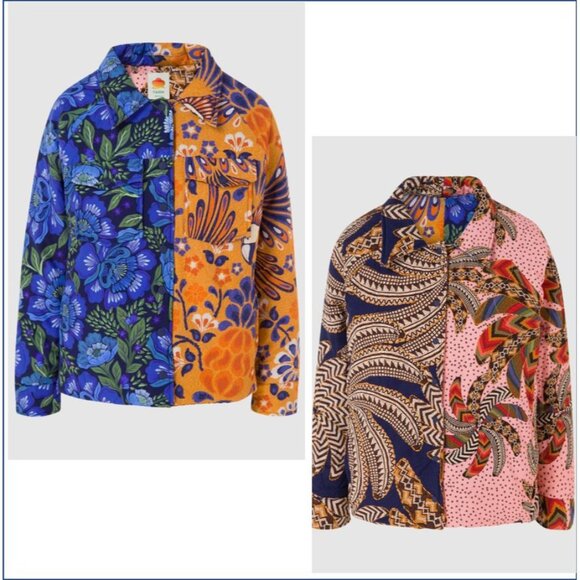 FARM RIO Jacket S Mixed Yawanawa Double Face Reversible Winter - Picture 3 of 16